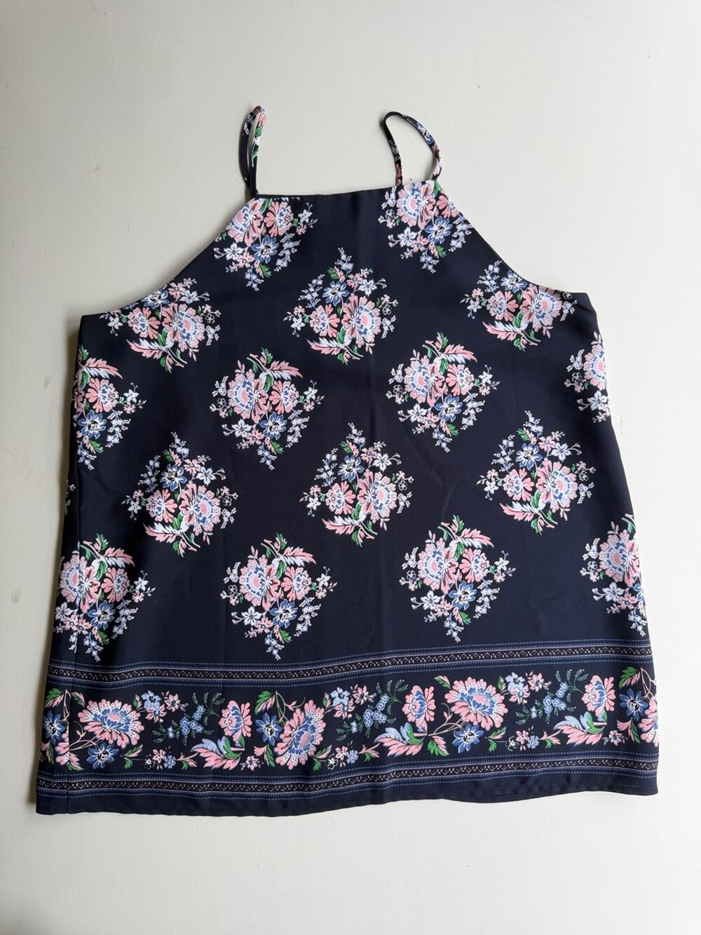 NWT LOFT blue Floral High-Neck Camisole Tank Top - Size XS